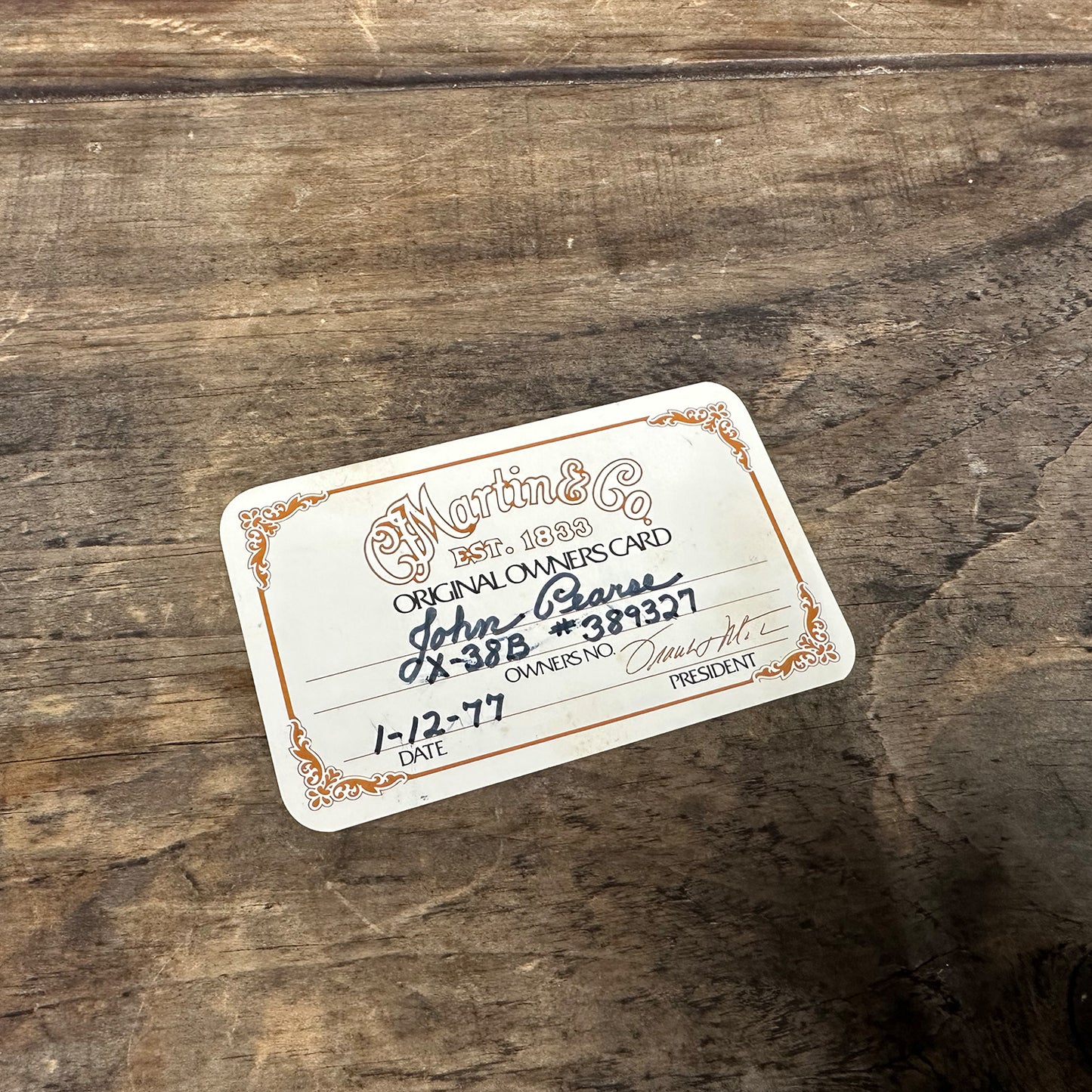 Martin 1977 M38 Prototype (John Pearse Owned) in Indian Rosewood & Sitka Spruce